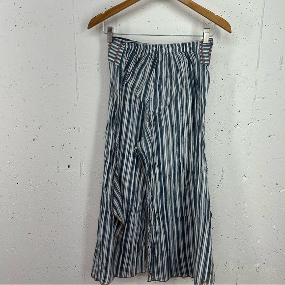 Blu Nomad size 1 XS Geo Blue Striped Wide Leg Bohemian Palazzo Pants Blunomad - Picture 10 of 15